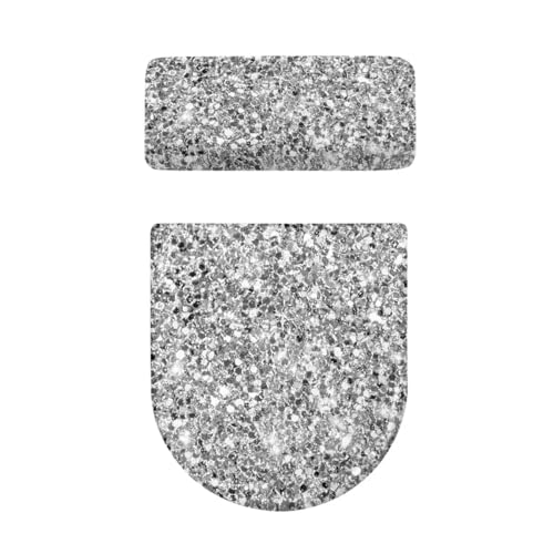 Christmas Bow Bell Toilet Tank Lid Cover and Toilet Seat Lid Cover 2 Pcs Set Toilets Covers with Elastic Cloth Fits Most Toilets Tanks & Lids