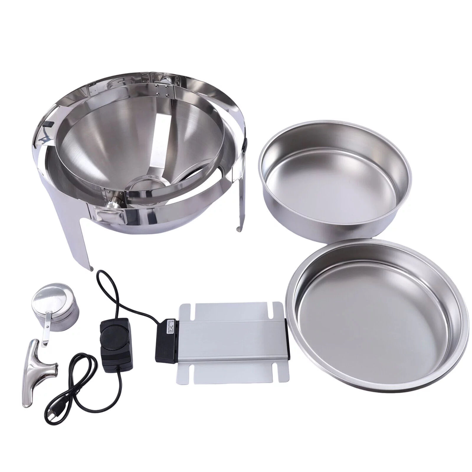 FETCOI 6L Electric Catering Chafing Dish Set Buffet Warmer Chafing Dish w/ Rolling Lid