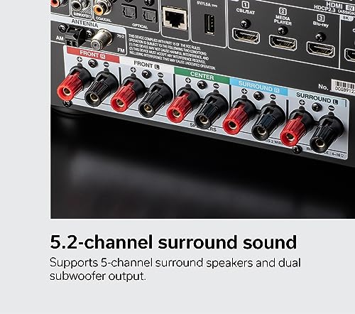 Denon AVR-S670H 5.2 Ch Home Theater Receiver (2023 Model) - 8K UHD HDMI Receiver (75W X 5), Streaming, Bluetooth & Wi-Fi, Dolby TrueHD, Dolby Pro Logic II & DTS HD Surround Sound (Renewed)