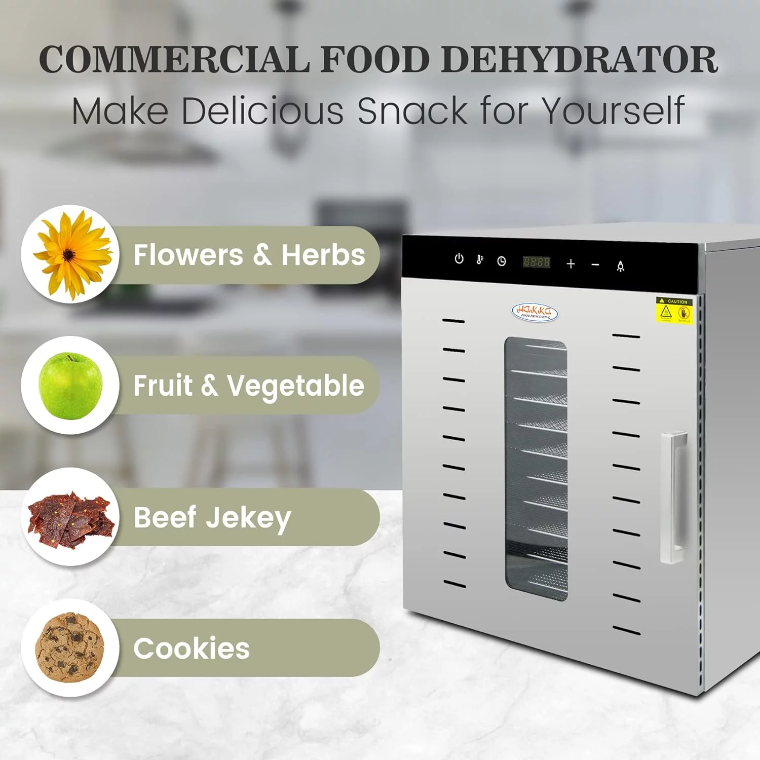Dehydrator , 12 Trays  Dehydrator Machine For Jerky/Vegetables/Fruits/Meat/Dog Treats/Herbs, Stainless Steel, 1000W