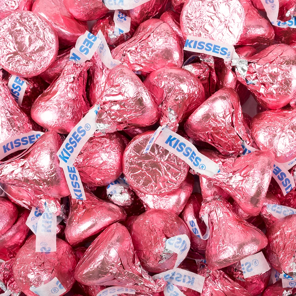 100ct Girl Mermaid Party Favors Kid's Birthday Candy Pink Hershey's Kisses Milk Chocolate (1 lb - approximately 100 pcs) - Candy Included