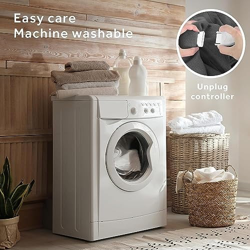 Sunbeam Royal Ultra Mushroom Heated Blanket 10 Heat Settings  Washable, Queen