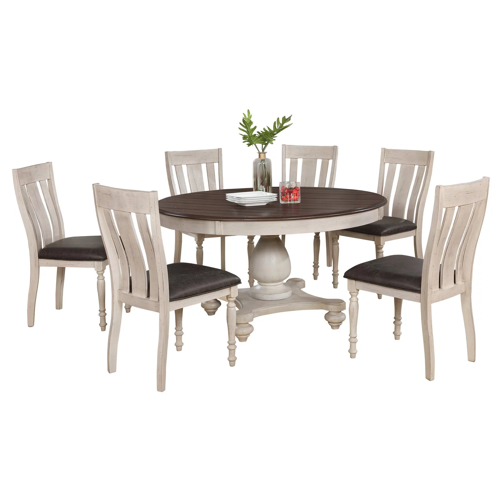 Roundhill Furniture Arch Round 7 Piece Dining Set