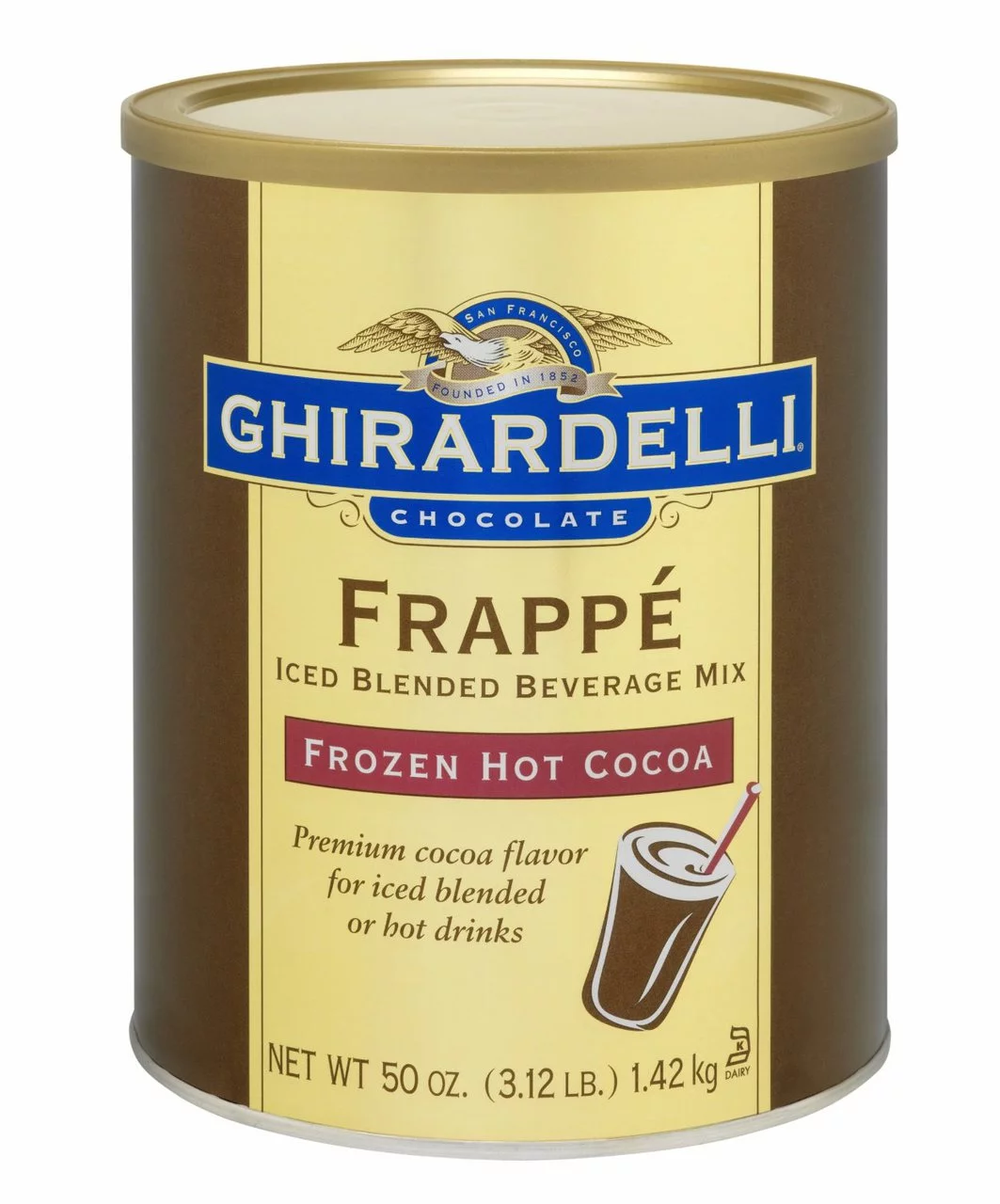 6 PACKS : Ghirardelli Frozen Hot Cocoa Can, 3.12 Pound