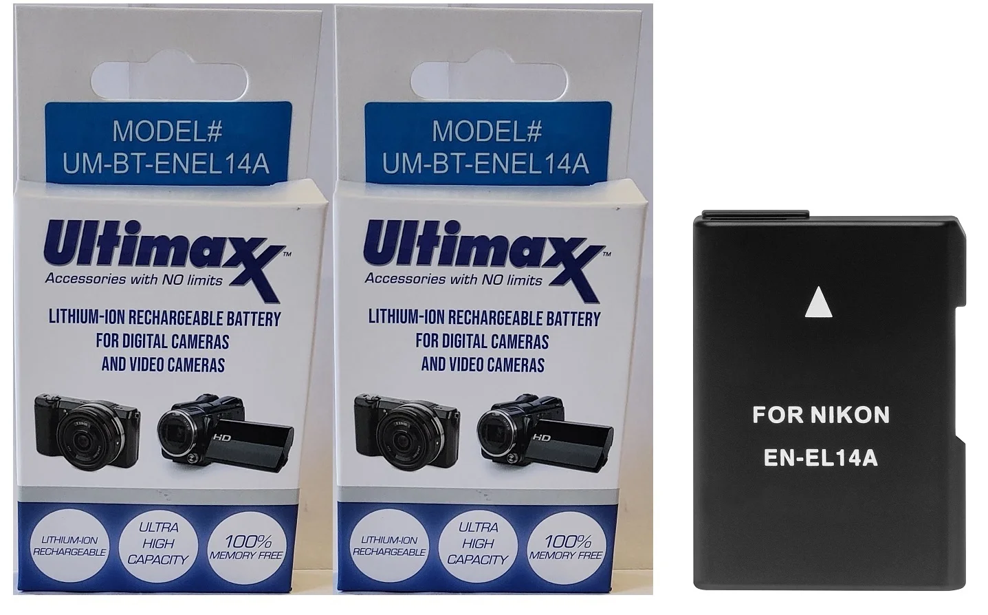 Hi Capacity 2-Pcs EN-EL14a Battery & Dual Volt Rapid Charger For Nikon D5600