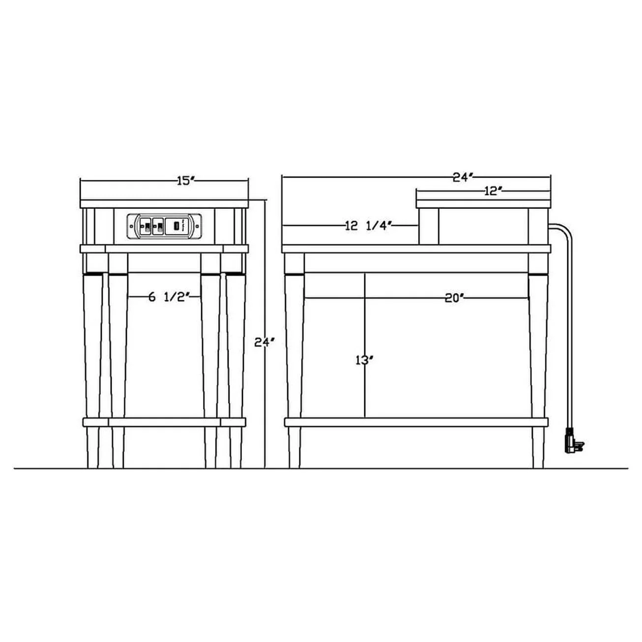 The Gray Barn  Farmhouse Wood Charging Wedge Table Indigo Charging Station