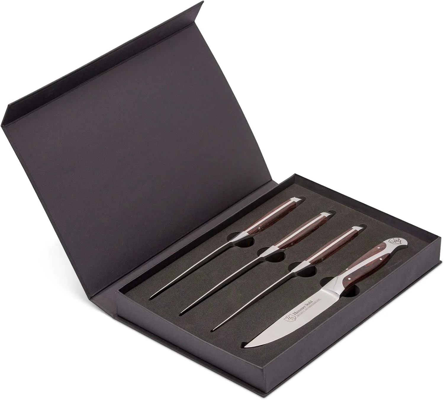 Steakhouse Series | High Carbon German Steel Stainless Steel Knife Set | Steak Knives Set Of 4 With Robust Quad- Pakkawood Handle | 5-Inch Professional Balanced Non-Serrated Cutlery