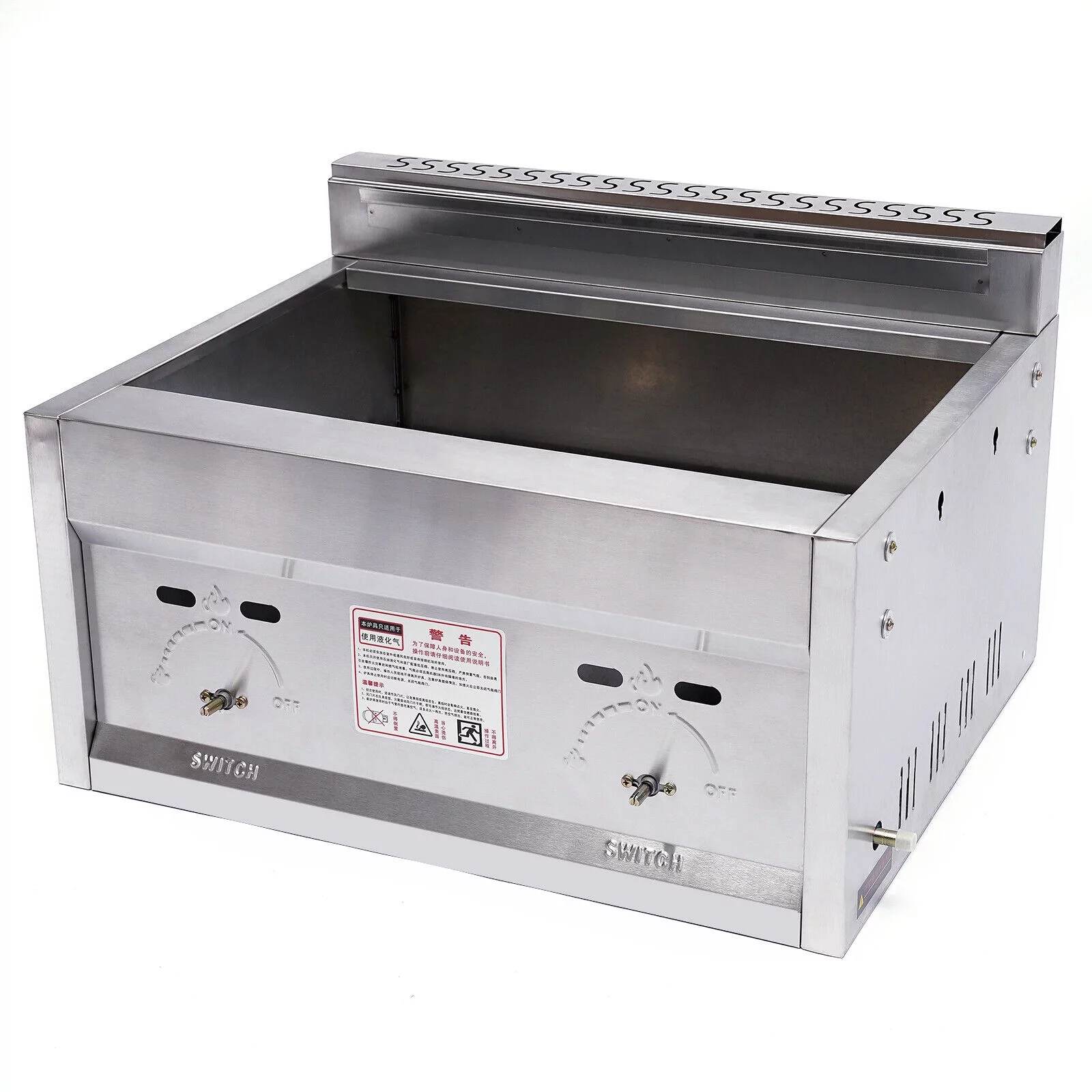 ZhdnBhnos 6L*2 Dual Tank Commercial Countertop Gas Deep Fryer 2 Basket Cooker Kitchen Frying Machine 12L Stainless Steel Propane(LPG)