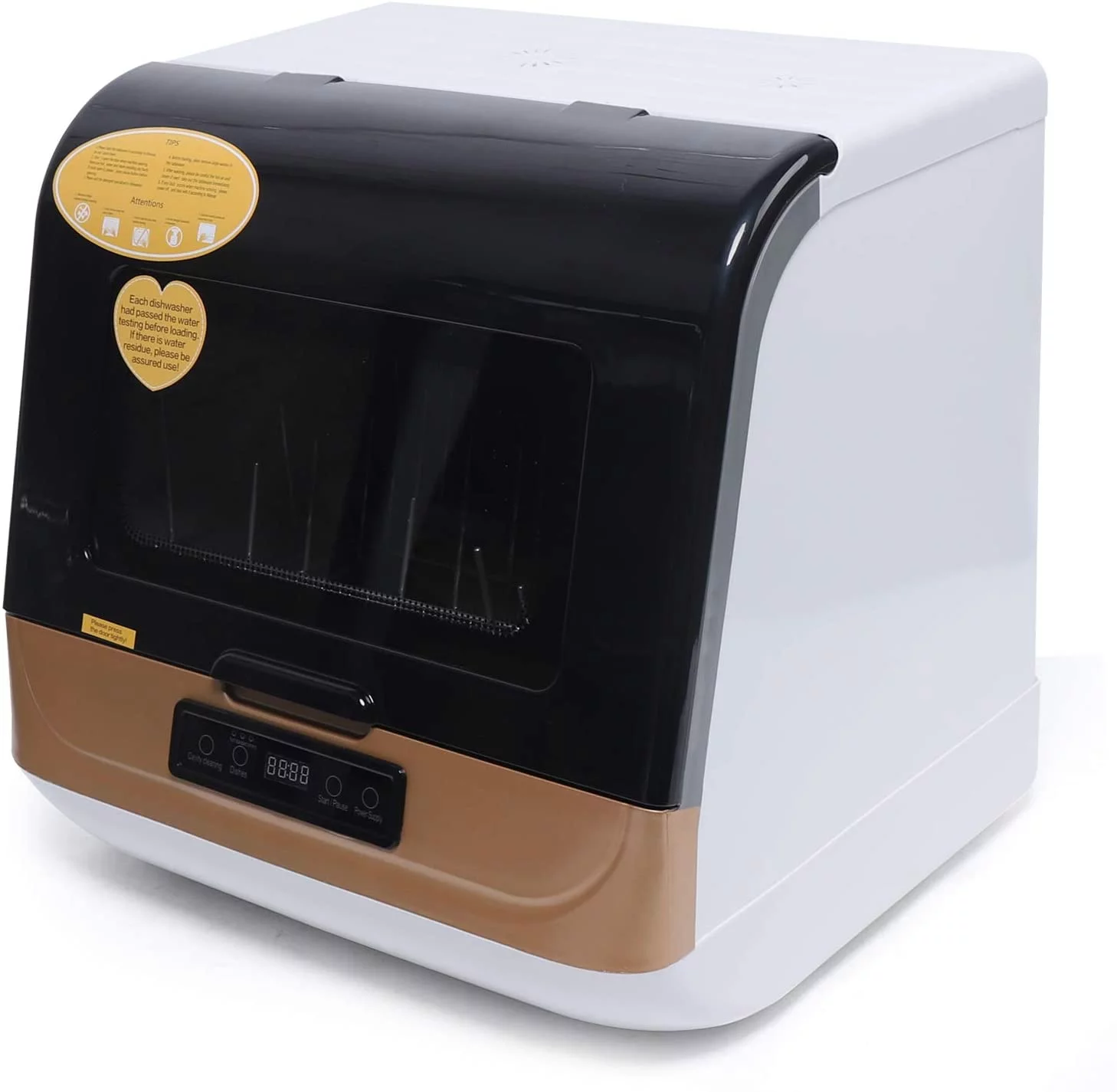 TFCFL 6-Liter Portable Countertop Dishwasher 360° Streak-Free Mini Dish Washer Deep Cleaning