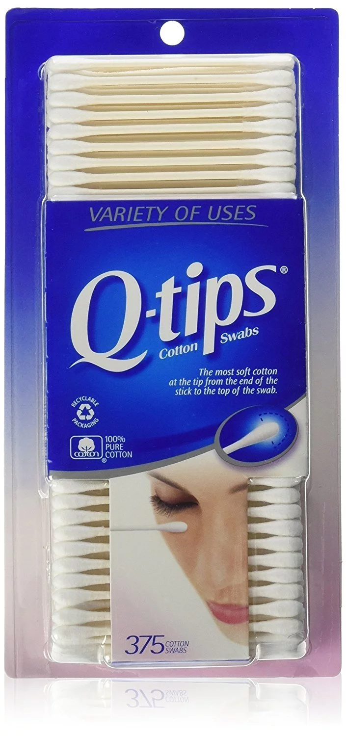 Q-tips Cotton Swabs Gently Flexible Stick & Soft Cotton, 375 ct, 4-Pack