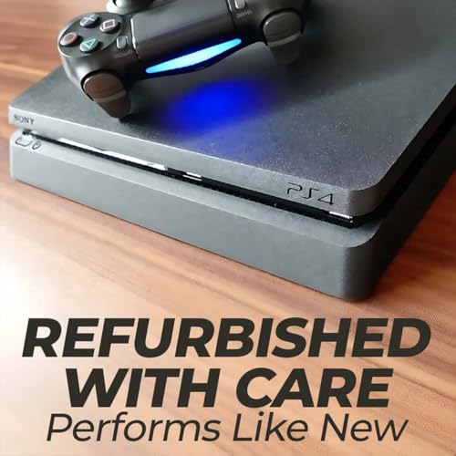 PlayStation 4 Slim 500GB Console Bundle - Includes the PS4 Slim Console 500GB, 2 Dualshock 4 Wireless Controllers, MicroUSB Charging Cable, HDMI cable, Wired Earbuds and Microfiber Cloth (Renewed)