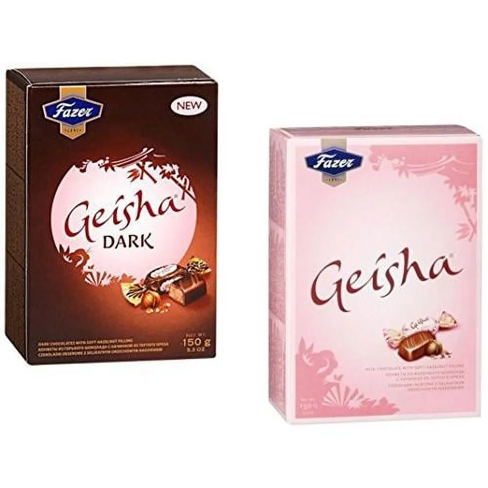 Karl Geisha Chocolates With Hazelnut Filling - 1 Each Milk Chocolate And Dark Chocolate