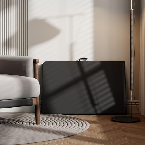 48 Inch Folding Table with Carry Handle, Portable Heavy Duty Plastic Utility Table with Steel Legs for Party, Wedding, Camping, Indoor, Outdoor Event, White