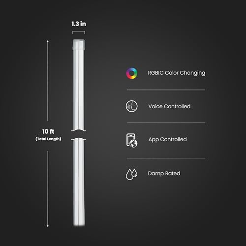 Feit Electric Smart Light Strip 16FT, Ultrathin RGBW Color Chasing LED Light Strip, 2.4GHz Wi-Fi Enabled, Works with Alexa and Google Home Assistant, Remote Control, (0.4in x 192in) TAPE192/CHASE/AG