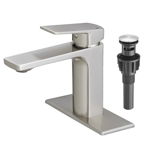 VOTON Vessel Sink Faucet Matte Black Tall Bathroom Faucet Single Handle Vanity Bathroom Sink Faucet 1 Hole Basin Mixer Tap with Water Supply Hose and Pop Up Sink Drain