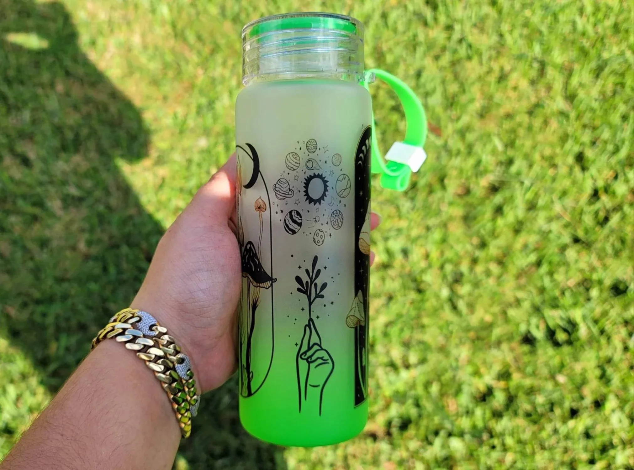 Mushroom Beer Can Glass | Boho Mushroom Coffee Glass | Aesthetic Coffee Glass | 17 oz