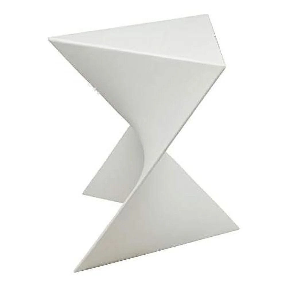 Modern Plastic Triangle End Table In White - Set Of 2