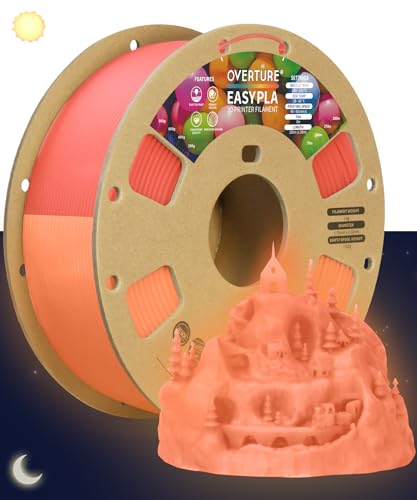 OVERTURE PLA Filament 1.75mm PLA 3D Printer Filament, 2kg Cardboard Spool (4.4lbs), Dimensional Accuracy +/- 0.02mm, Fit Most FDM Printer (Black 2-Pack)