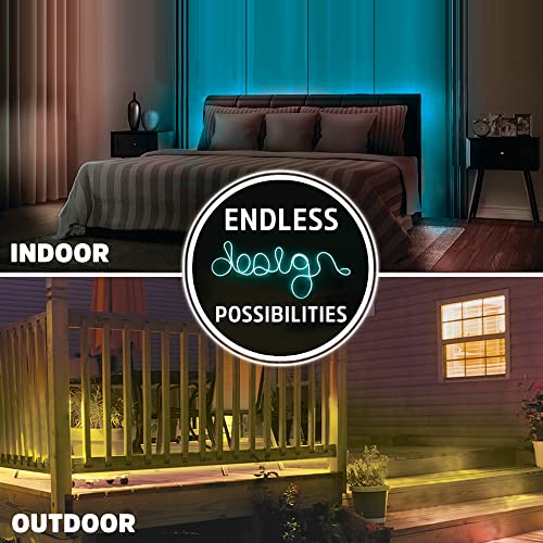 Energizer 16.5ft Smart Wi-Fi Indoor/Outdoor Multi-White and Multicolor LED Light Strip, Create Unique Lighting, Bendable to Make Words/Shapes, Works with Alexa/Siri/Google Assistant, Wi-Fi Compatible