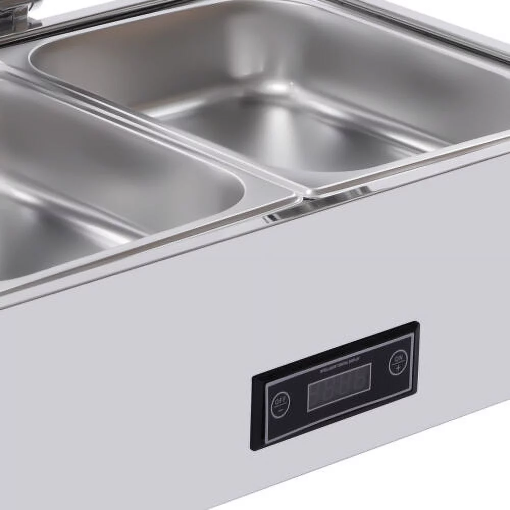 Electric Chafing Dish Stainless Steel Buffet Food Warmer 9QT Chafer Dish w/Lid