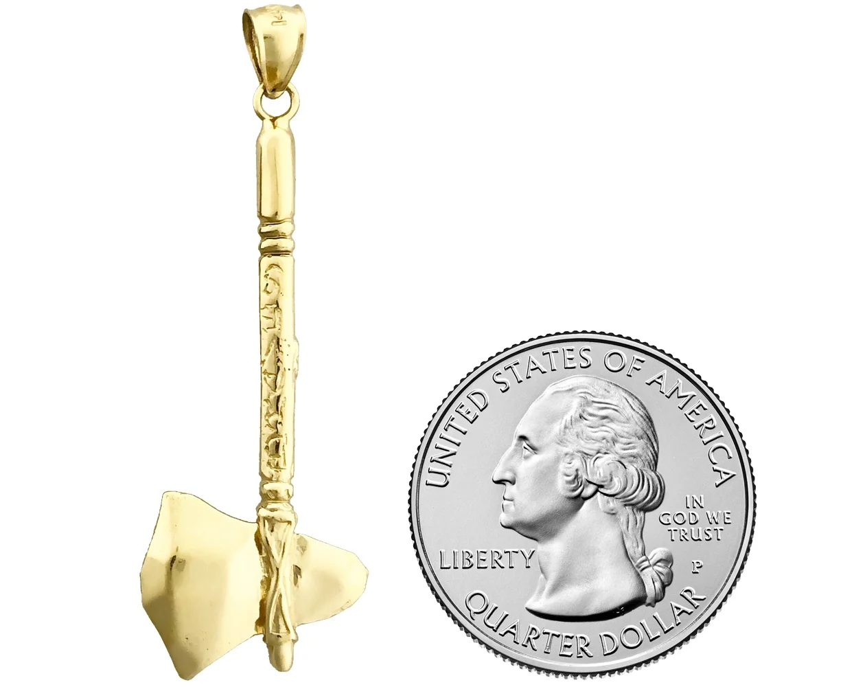 14K Gold Tomahawk Pendant