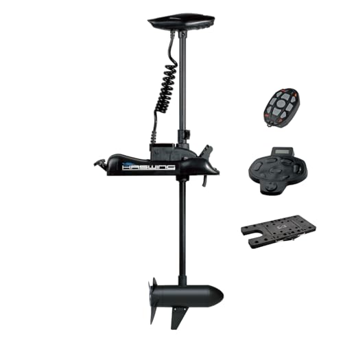 HASWING Electric Trolling Motor – 12V 55LB 54 Inch Shaft Cayman B Bow Mount Boat Fishing Saltwater Freshwater with Remote Control 50700-137W