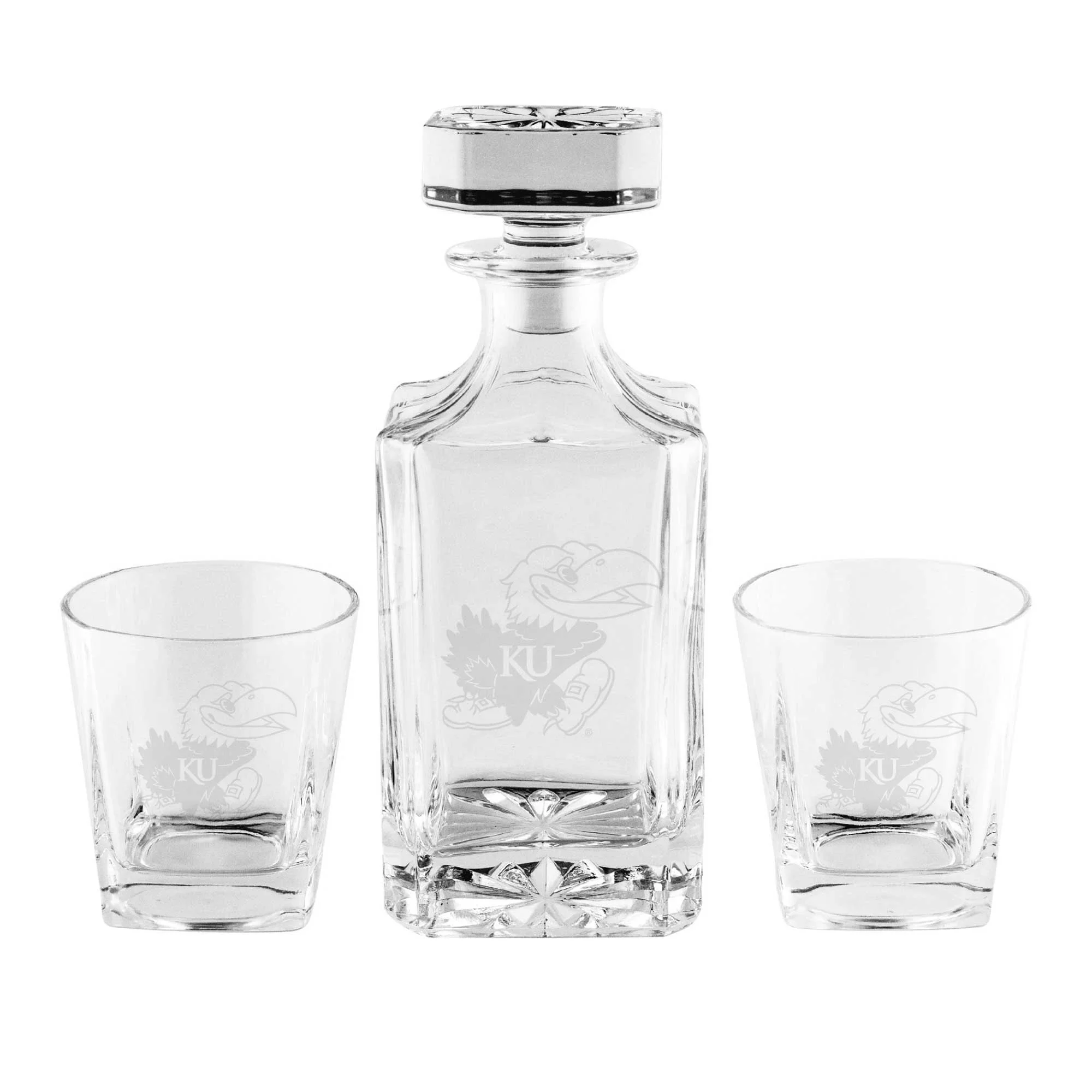 Kansas Jayhawks 3-Piece Decanter Set
