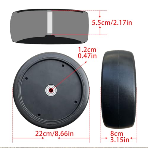 2Pack 11''/28CM Nylon Larger Rear Tires for Power Wheels Electric Drift Carzy Cart Upgrade,Pair of 1.2CM/0.47'' Aperture Go Cart Wheel for Ride on Kids Go Kart Tires,Free Coupler (11inch tires)