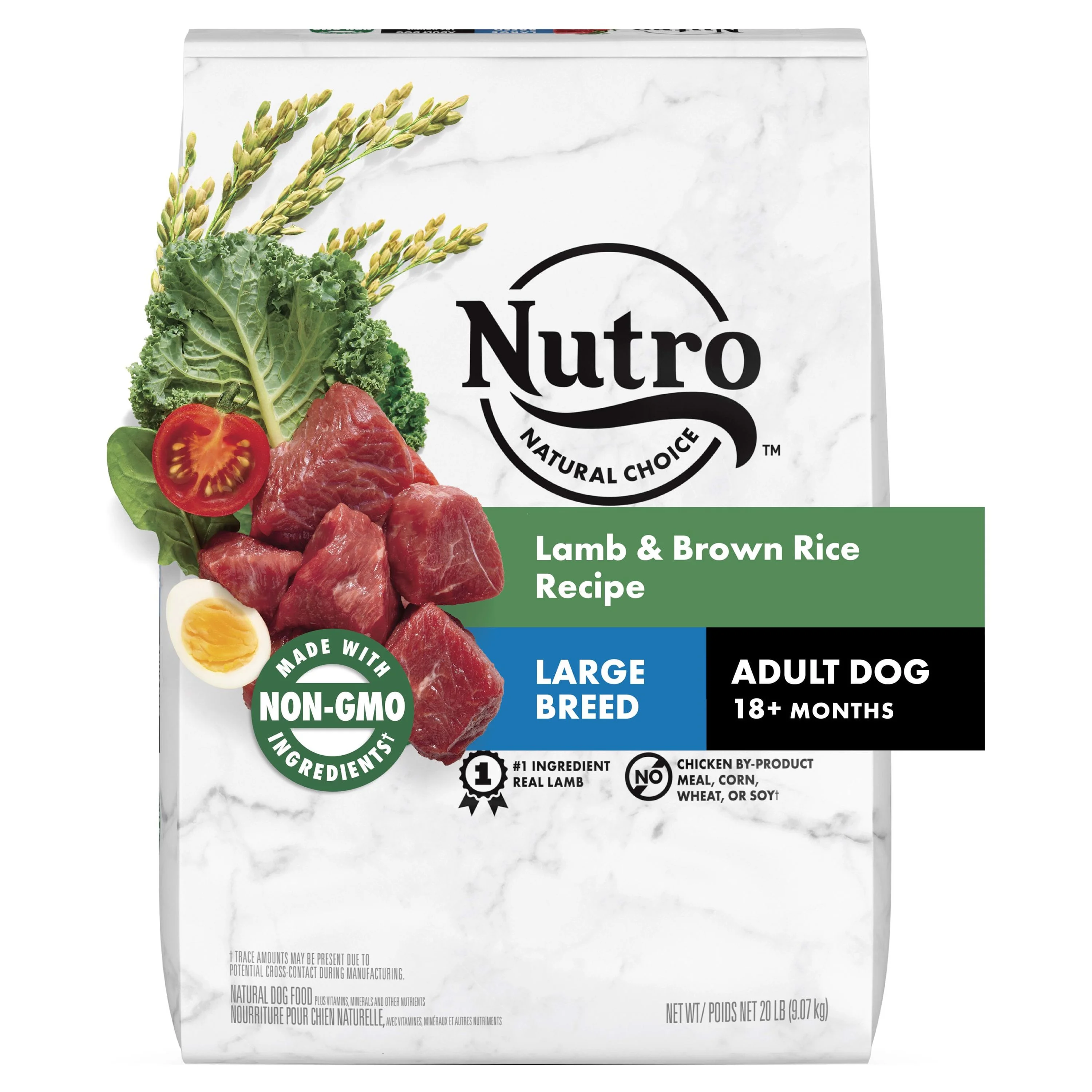NUTRO NATURAL CHOICE Lamb & Brown Rice Recipe, Large Breed Adult Dry Dog Food, Dog Kibble, 20 lb. Bag