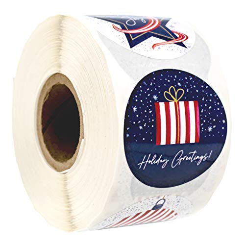 Jolly Santa Stickers / 500 Happy Saint Nick Christmas Label Roll / 1.5