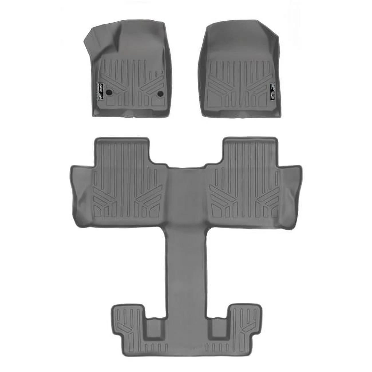 Smartliner SA2230-B2230 Custom Fit 3 Row Floor Mats Liner Set with 2nd Row Bucket Seats for 2017-2021 GMC Acadia, Gray