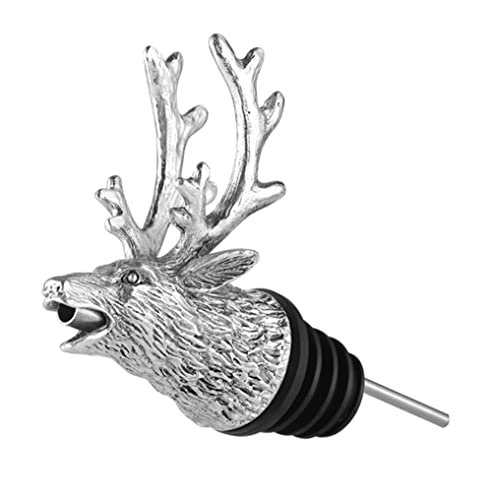 Happy Hour Majestic Stag Head Wine Pourer - Stopper, Aerator, and Perfect Pourer