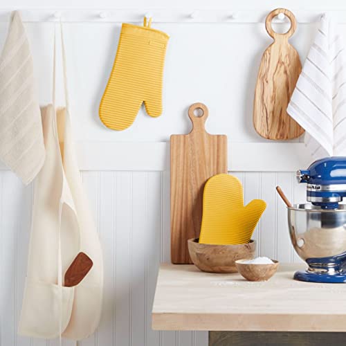 KITCHENAID Ribbed Soft Silicone Oven Mitt 2-Pack Set, 7.5