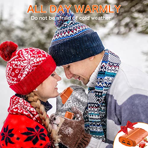 Hand Warmers Rechargeable 2 Pack,10000mAh Split-Magnetic Electric AI Handwarmer Power Bank,3 Levels, Camping,Hunting in Winter