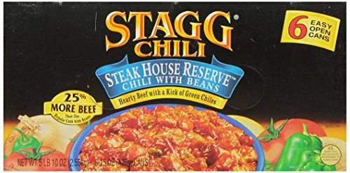 Stagg Chili Steakhouse Reserve Chili with Beans, 15 Ounce, 6 Count