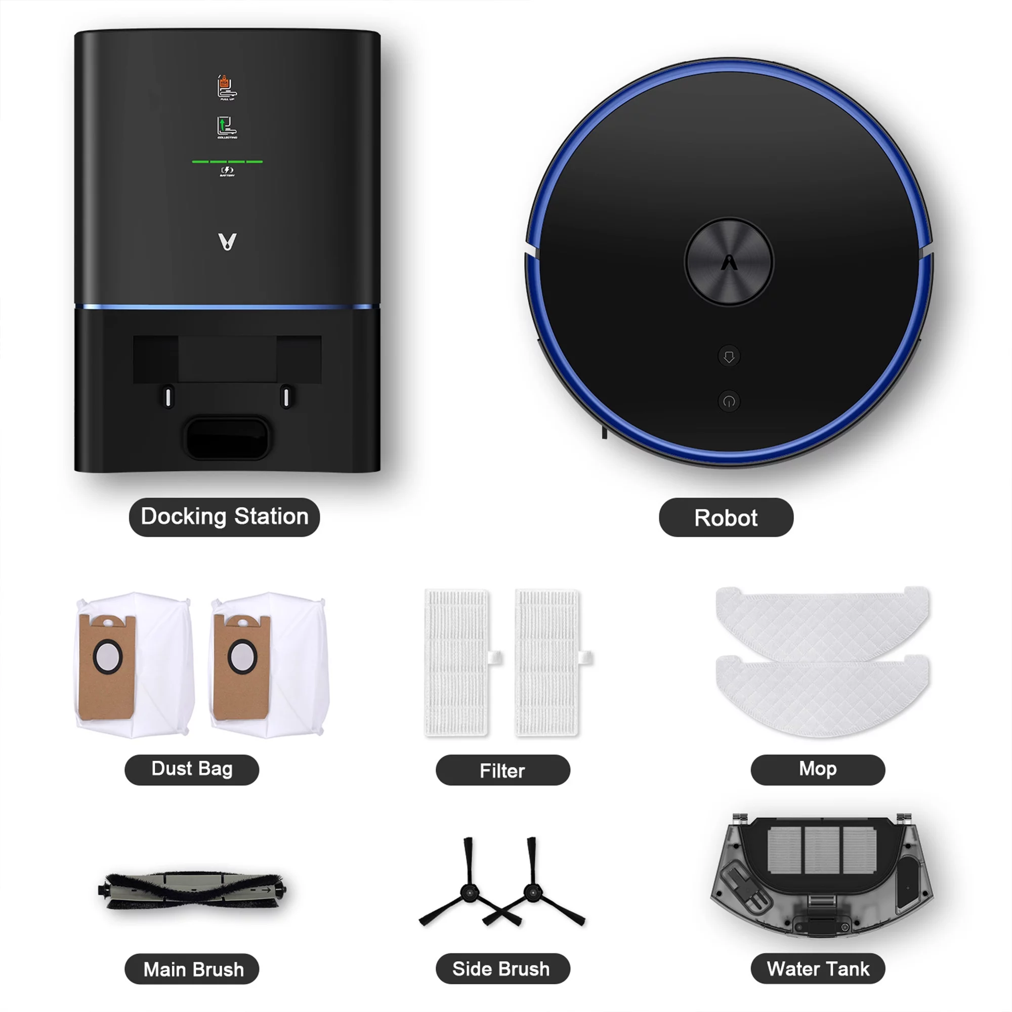 VIOMI S9 Smart Robot Vacuum Cleaner w/ Auto Self Emptying & Alexa, Black