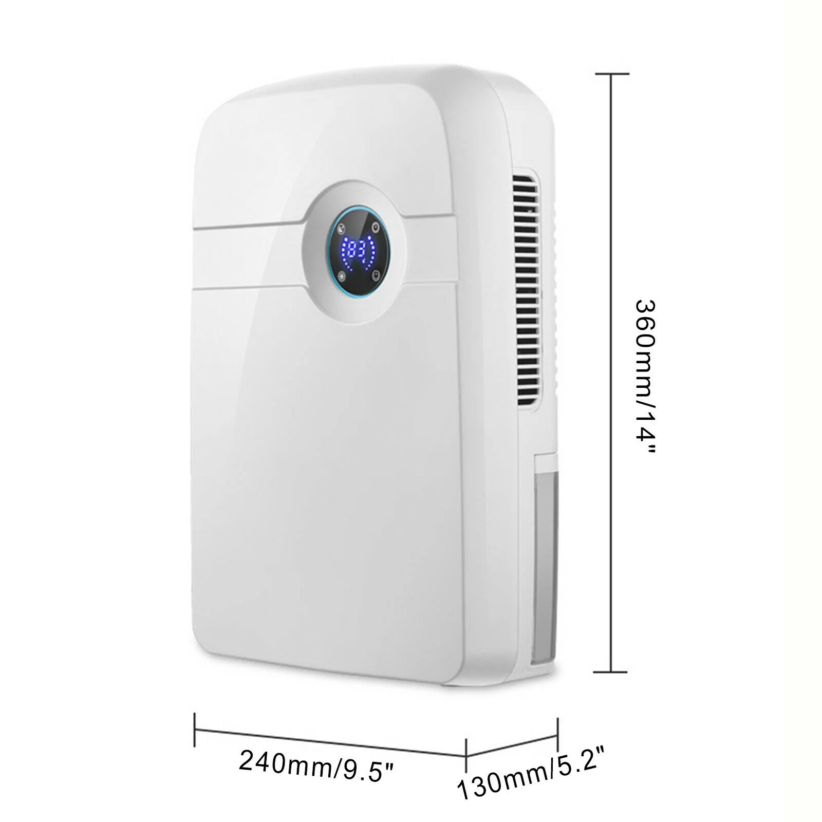 OUKANING 2500ML Home Dehumidifier Air Dryer Humidity Auto Control Quiet Damp Moisture Free with Remote Control 24W