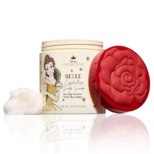 Disney Beauty & The Beast Princess Belle Scrub 21.87 oz, Belle Maison, Skincare Essential, Luxurious Body Scrub Exfoliator for Selfcare Routine, Renew Exfoliator Scrub