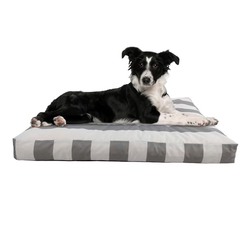PETMAKER Dog Bed - Indoor/Outdoor Dog Bed with Removable Washable Cover and Non-Slip Bottom - 36in Medium Pet Bed for Dogs up to 70lbs - Water-Resistant Dog Beds (Navy)