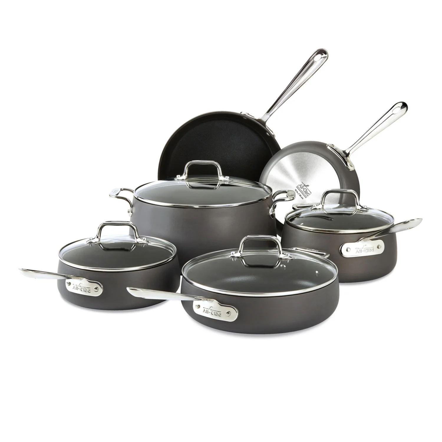 All-Clad HA1 Hard Anodized Nonstick Cookware, 10 Piece Set