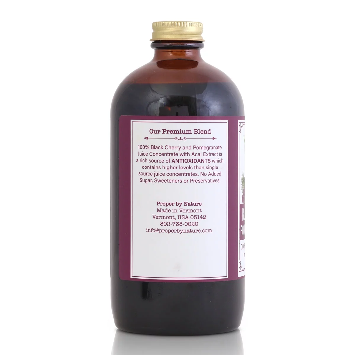 Proper by Nature Black Cherry & Pomegranate Juice 100% Concentrate w/ Acai Extract