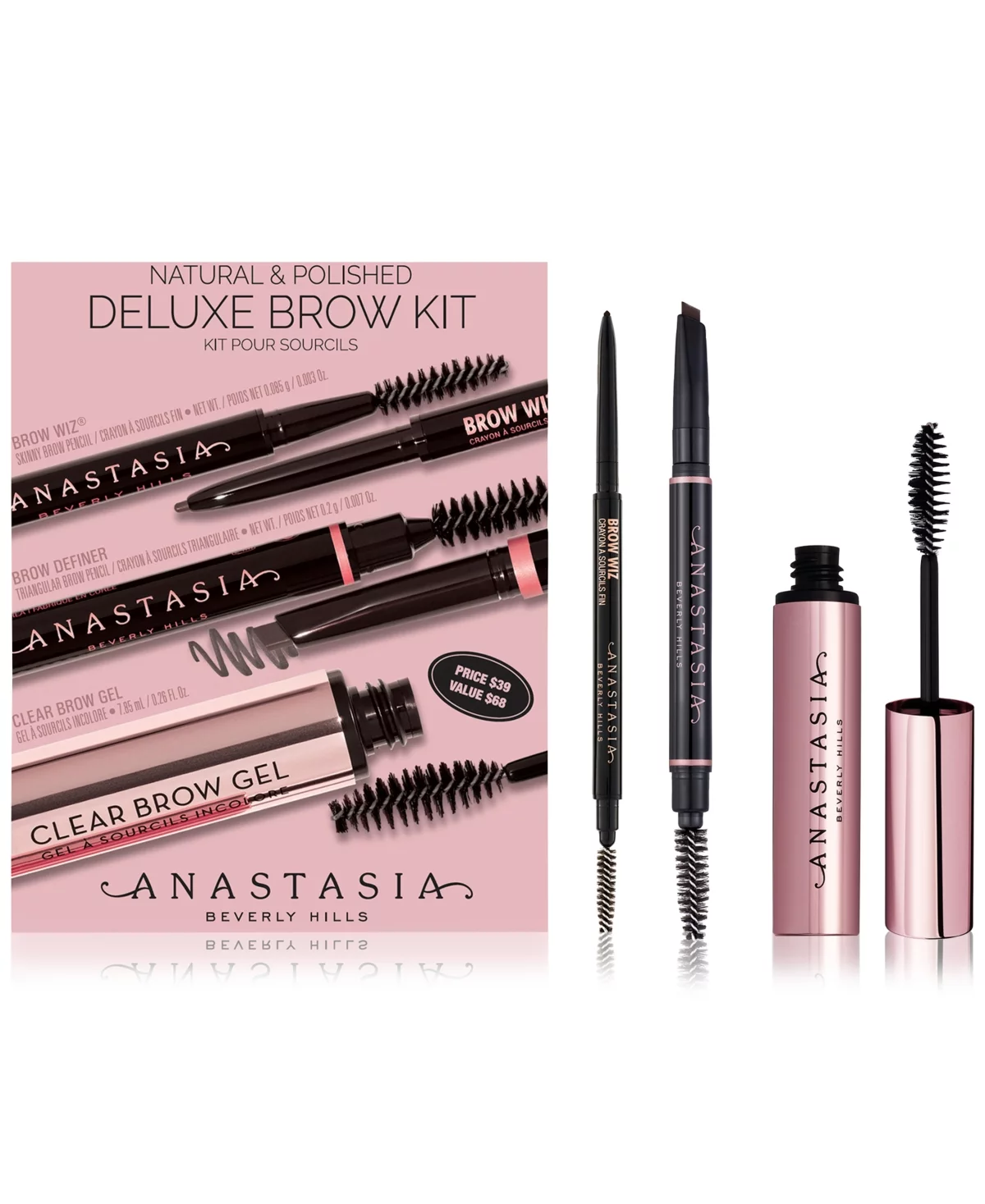Anastasia Beverly Hills 3 Pieces Natural & Polished Deluxe Brow Set Dark Brown