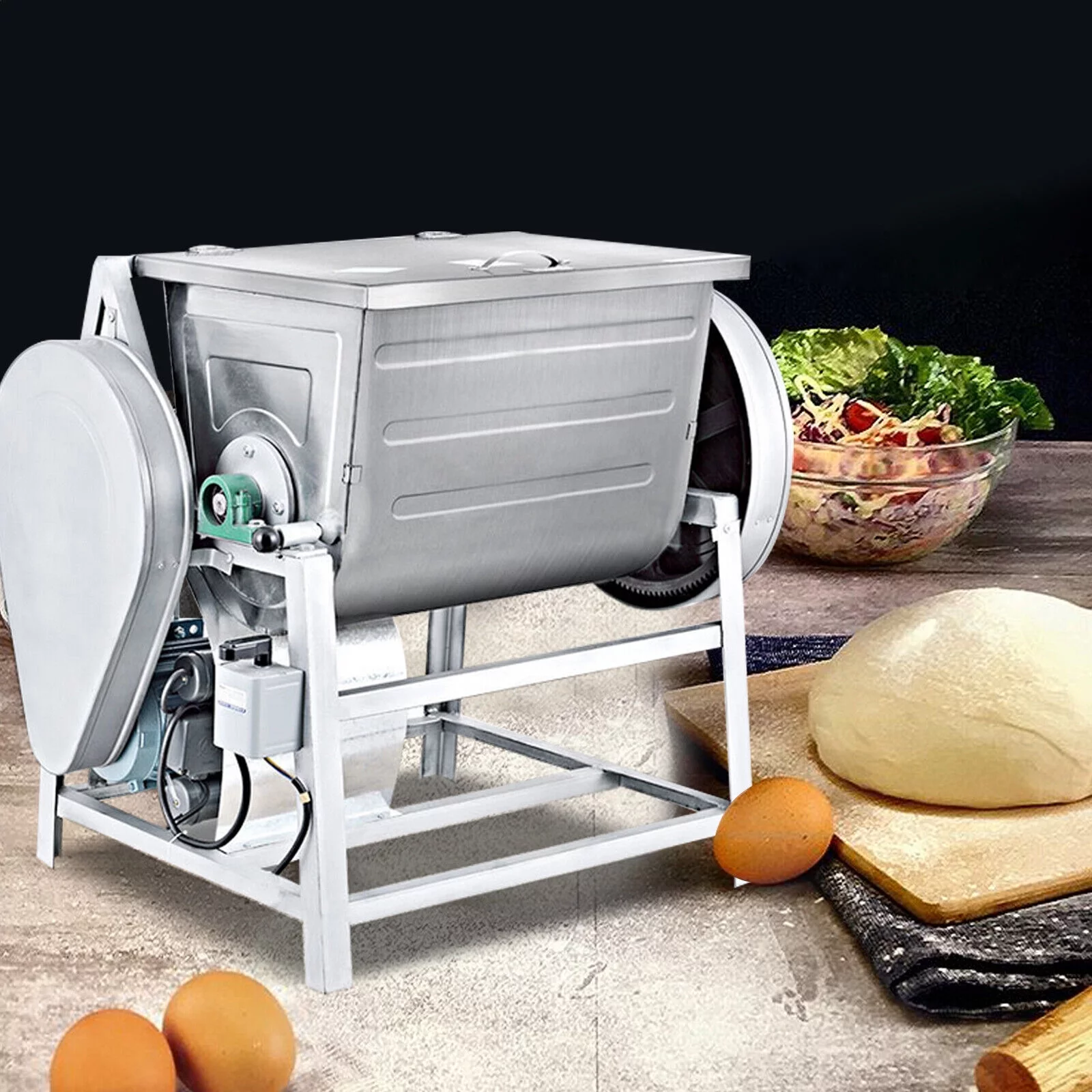 ZhdnBhnos 30QT 15KG Commercial Electric Dough Mixer Dough Mixing Kneading Machine Kitchen Equipment Heavy Duty 110V