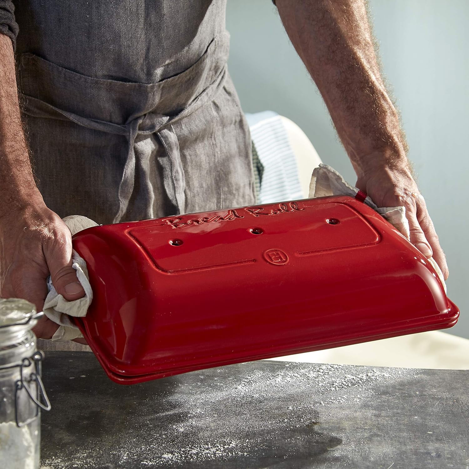 Mini Baguettes Baker, 5 Loaves, Burgundy