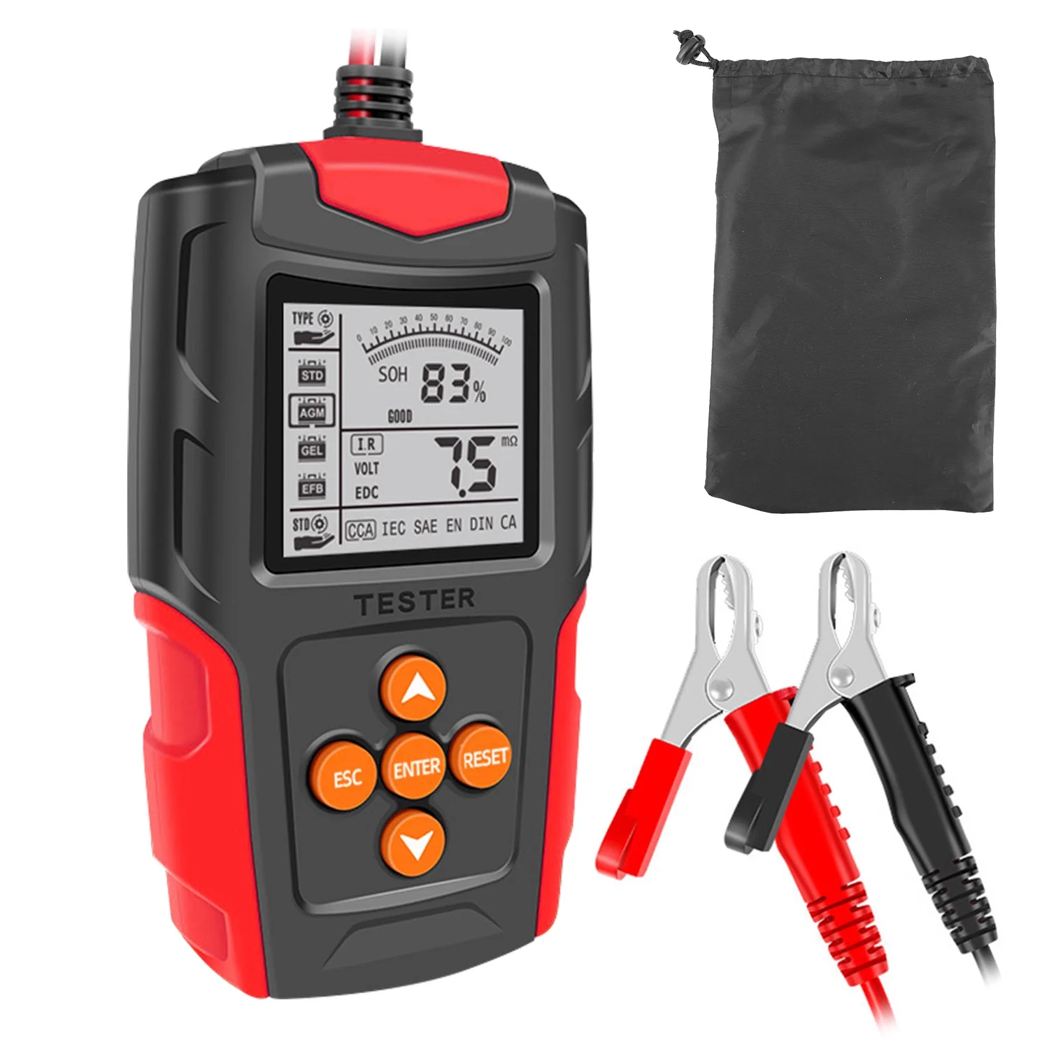 iMounTEK 12V/24V Car Battery Tester, 30-999 CCA Load Tester Automotive Alternator Tester Digital Auto Battery Analyzer Cranking System Tester for Car Truck Marine Motorcycle