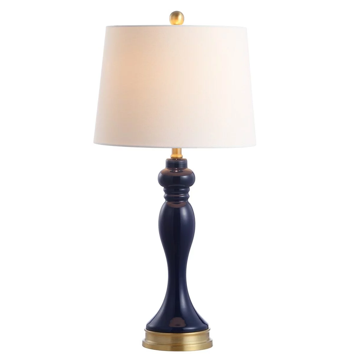 SAFAVIEH Cayson Classic 29 in. Table Lamp with USB Port, Navy/Gold