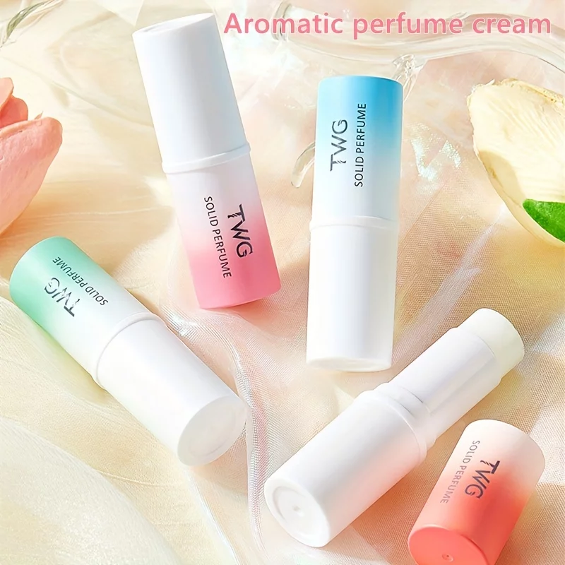 Long-Lasting Solid Perfume Balm Sets - Cedar/Jasmine Tea/White Peach Milk Cream/Oolong Scent - Portable Pocket Balm for Women & Men Daily Use