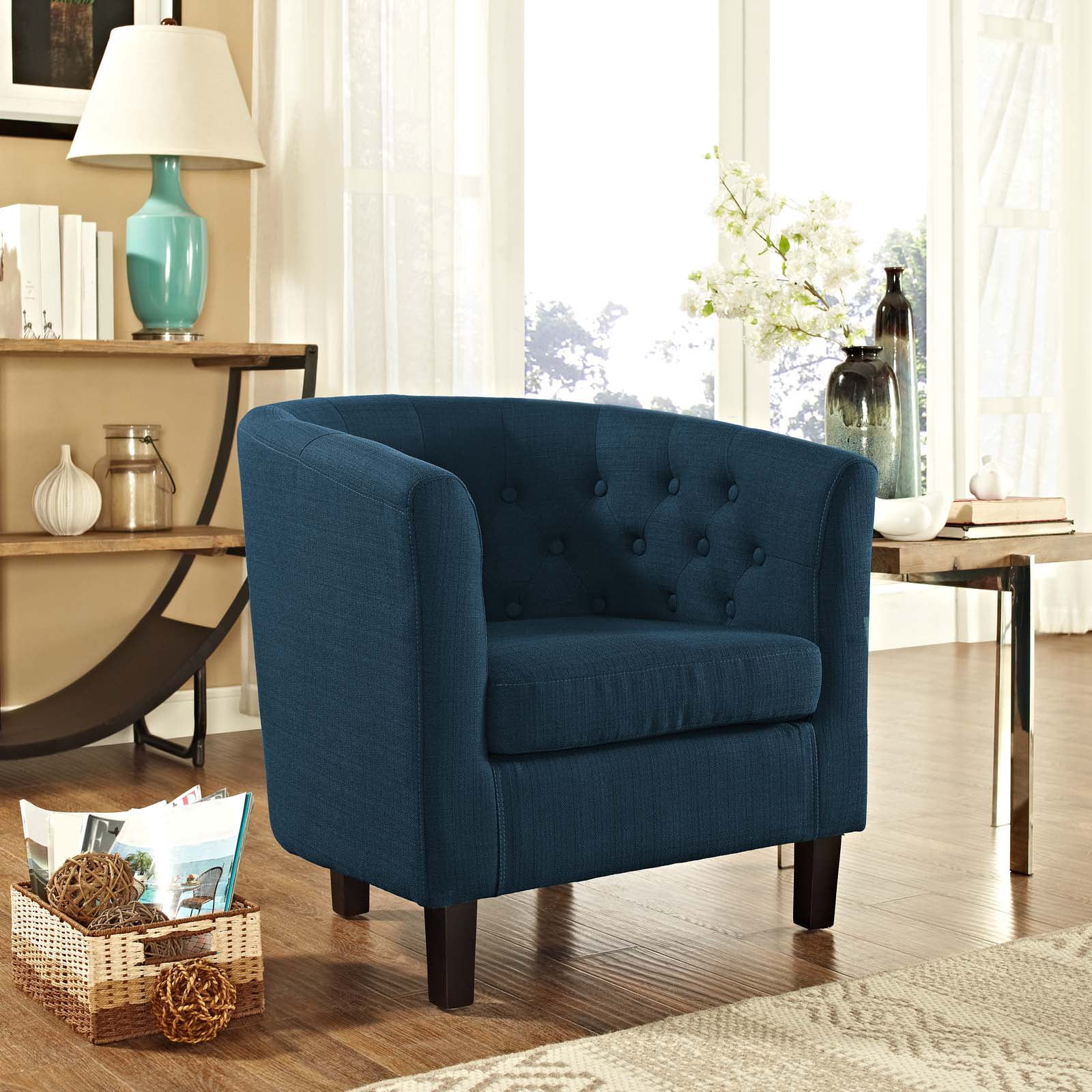 Modway Prospect Upholstered Fabric Armchair in Azure
