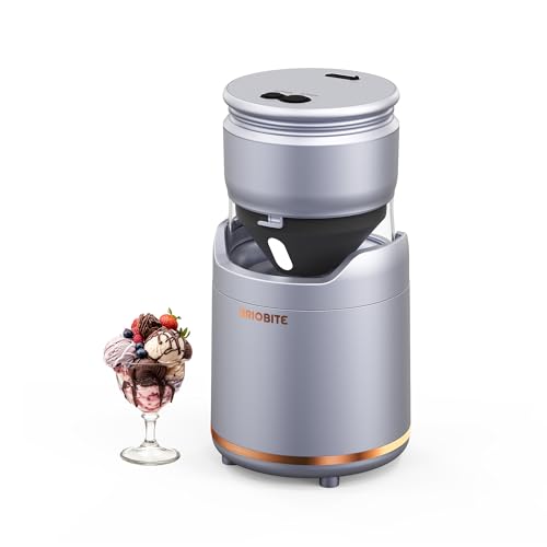 Ice Cream Maker Machine – Premium Electric Maker Machine with Low-Noise Operation, Rechargeable,Perfect for Gelato, Sorbet & Frozen Yogurt, Easy to Clean,Silver