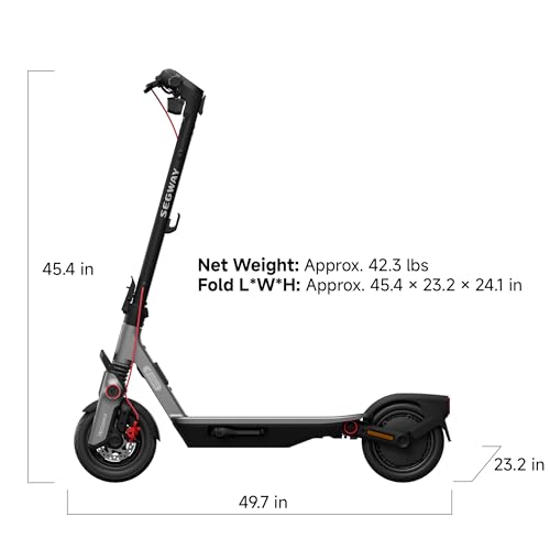 Segway Ninebot F3 Electric Scooter, Up to 20 MPH, 44-Mile Range, Self-Sealing Tubeless Tires, Front Hydraulic & Rear Elastomer Suspension, UL2271 2272 Certified